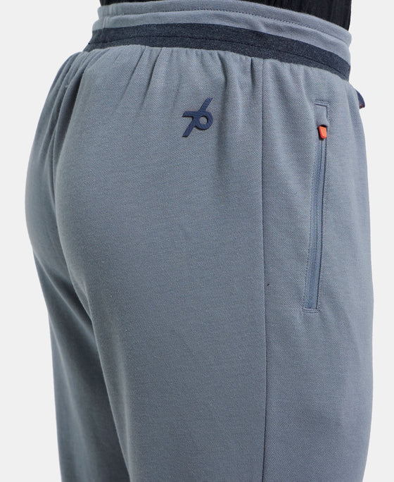 Super Combed Cotton Rich Pique Slim Fit Jogger with Zipper Pockets - Navy