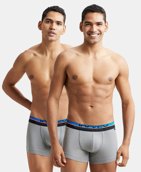 Super Combed Cotton Rib Solid Trunk with Ultrasoft Waistband - Asphalt (Pack of 2)