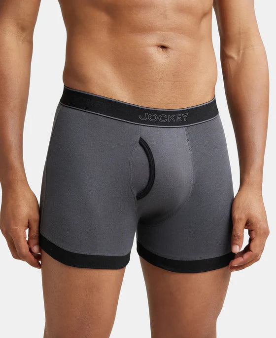 Super Combed Cotton Rib Solid Boxer Brief with Ultrasoft and Durable Waistband - 1017 (Pack Of 2)