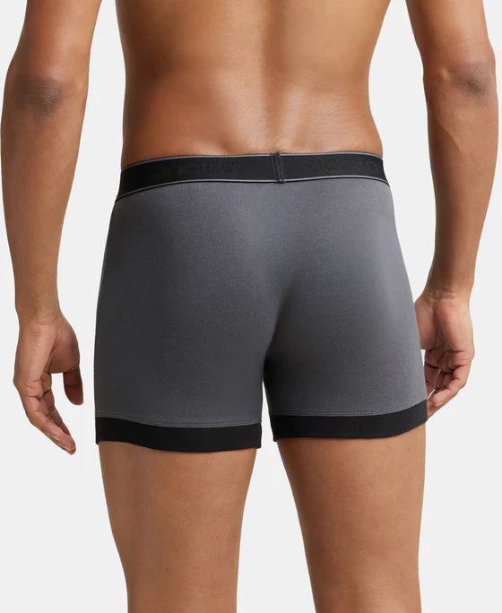 Super Combed Cotton Rib Solid Boxer Brief with Ultrasoft and Durable Waistband - 1017 (Pack Of 2)