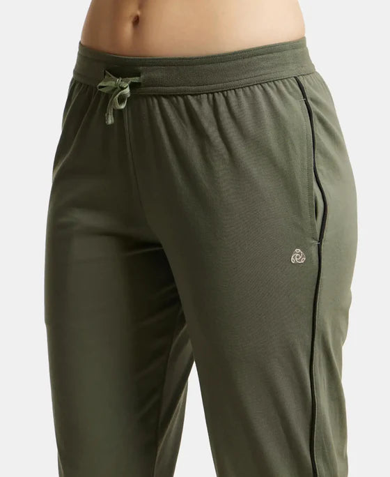 Super Combed Cotton Rich Relaxed Fit Trackpants With Contrast Side Piping and Pockets - Navy Blazer