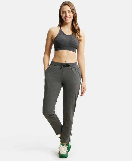 Super Combed Cotton Rich Relaxed Fit Trackpants With Contrast Side Piping and Pockets - Navy Blazer
