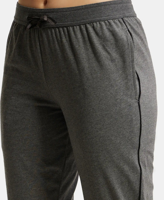 Super Combed Cotton Rich Relaxed Fit Trackpants With Contrast Side Piping and Pockets - Navy Blazer