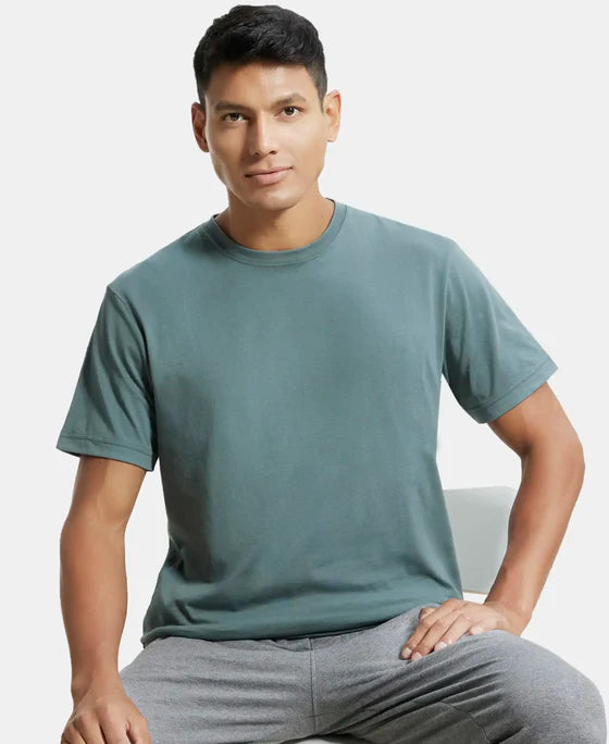 Super Combed Cotton Rich Round Neck Half Sleeve T-Shirt - Corn Silk