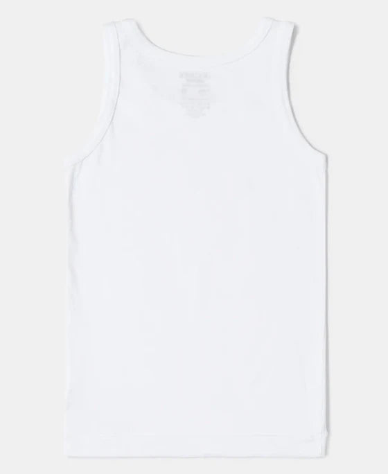 Super Combed Cotton Round Neck Sleeveless Vest - White (Pack of 2)