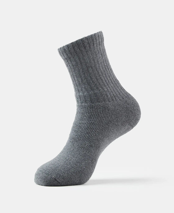 Compact Cotton Terry Crew Length Socks With StayFresh Treatment - Navy