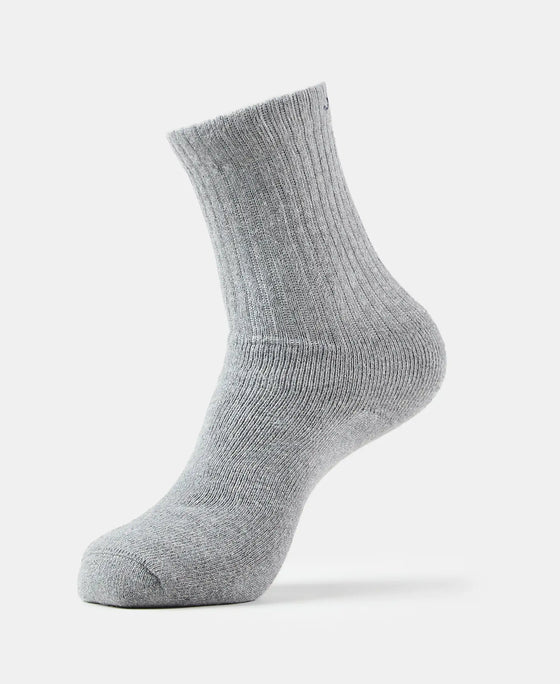 Compact Cotton Terry Crew Length Socks With StayFresh Treatment - Navy