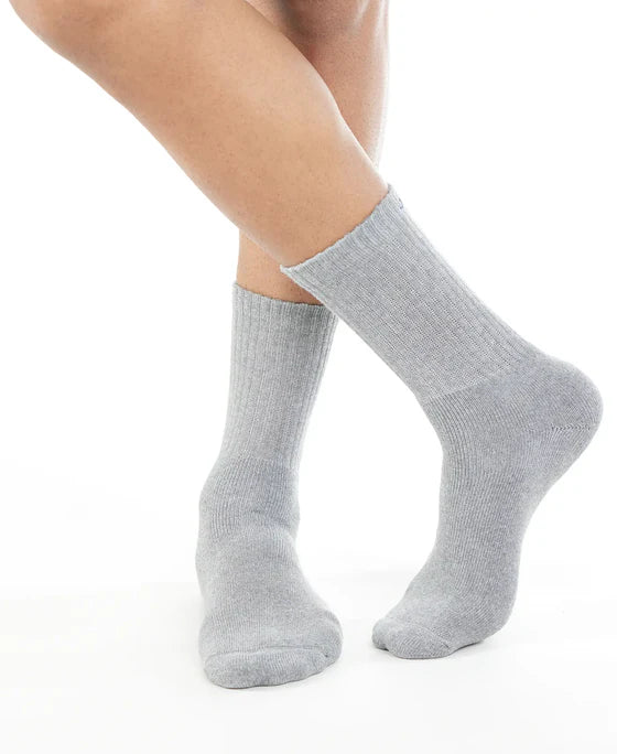 Compact Cotton Terry Crew Length Socks With StayFresh Treatment - Navy