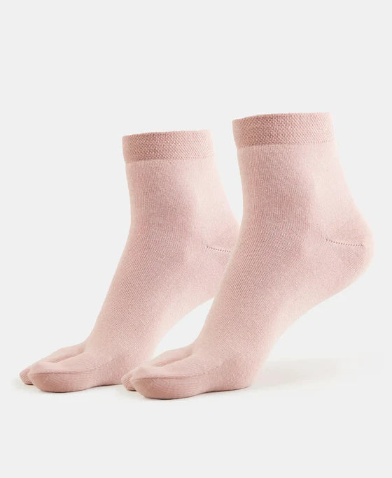 Compact Cotton Stretch Toe Socks with StayFresh Treatment - Pale Mauve (Pack of 2)