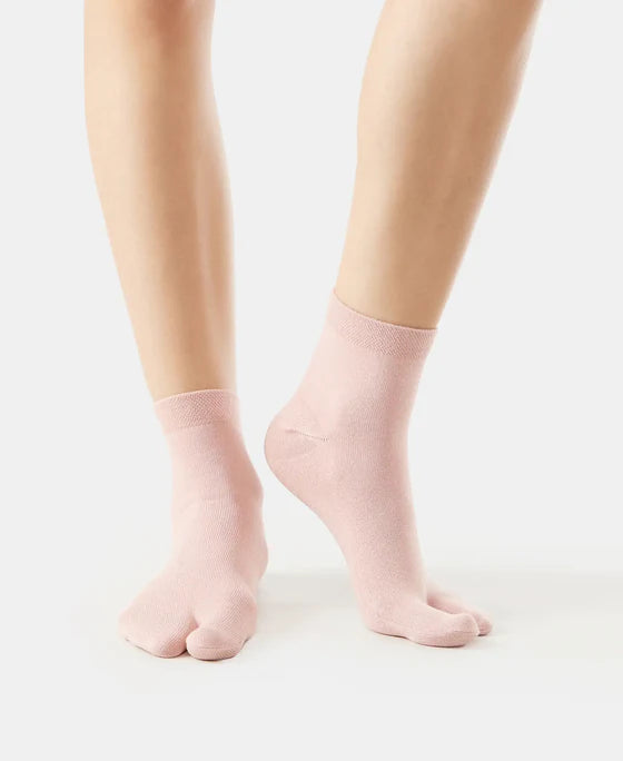 Compact Cotton Stretch Toe Socks with StayFresh Treatment - Pale Mauve (Pack of 2)