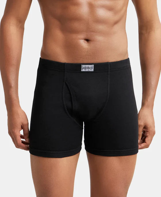 Super Combed Cotton Rib Solid Boxer Brief with Ultrasoft and Durable Waistband - 8008 (Pack of 2)
