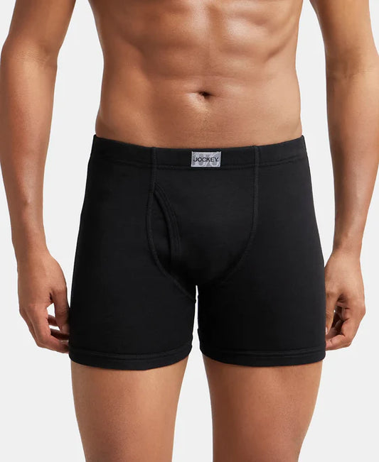 Super Combed Cotton Rib Solid Boxer Brief with Ultrasoft and Durable Waistband - 8008 (Pack of 2)