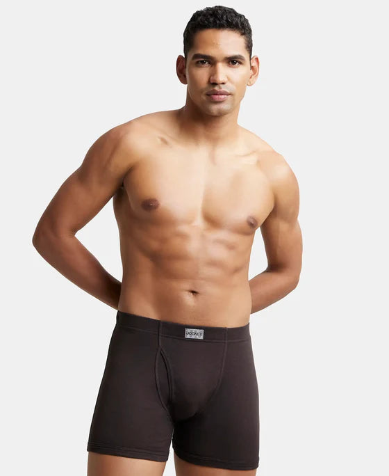 Super Combed Cotton Rib Solid Boxer Brief with Ultrasoft and Durable Waistband - 8008 (Pack of 2)