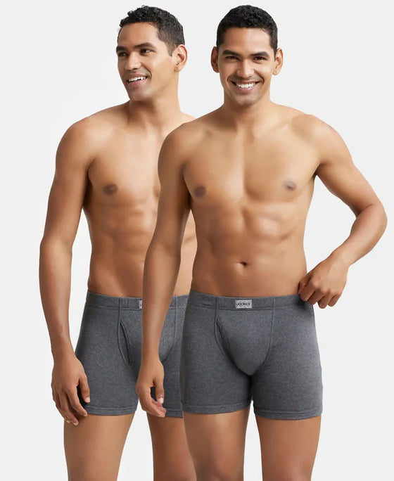 Super Combed Cotton Rib Solid Boxer Brief with Ultrasoft and Durable Waistband - 8008 (Pack of 2)