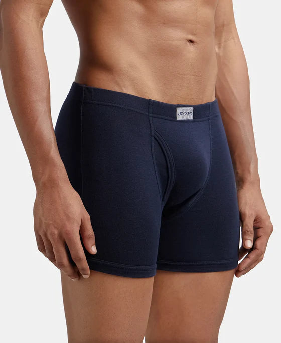 Super Combed Cotton Rib Solid Boxer Brief with Ultrasoft and Durable Waistband - 8008 (Pack of 2)