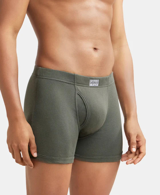Super Combed Cotton Rib Solid Boxer Brief with Ultrasoft and Durable Waistband - 8008 (Pack of 2)