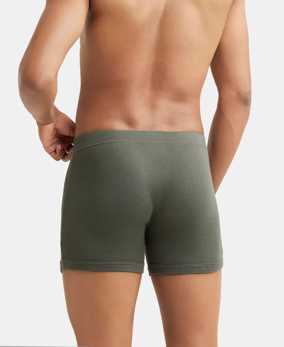 Super Combed Cotton Rib Solid Boxer Brief with Ultrasoft and Durable Waistband - 8008 (Pack of 2)