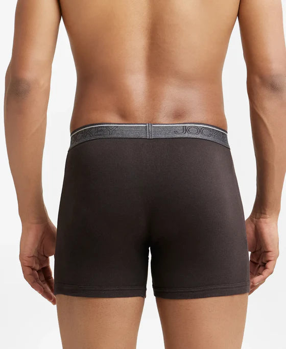 Super Combed Cotton Rib Solid Boxer Brief with Ultrasoft and Durable Waistband - 8009 (Pack of 2)