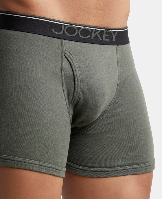 Super Combed Cotton Rib Solid Boxer Brief with Ultrasoft and Durable Waistband - 8009 (Pack of 2)