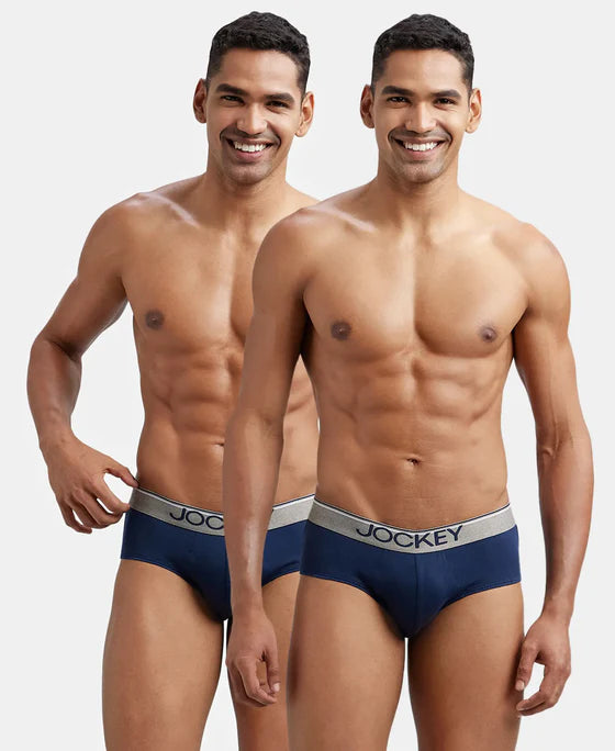 Super Combed Cotton Solid Brief with Ultrasoft Waistband - Deep Olive (Pack of 2)