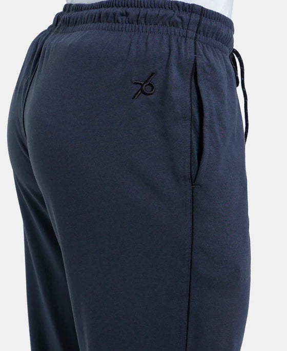 Super Combed Cotton Rich Regular Fit Trackpant with Side Pockets - Graphite & Black