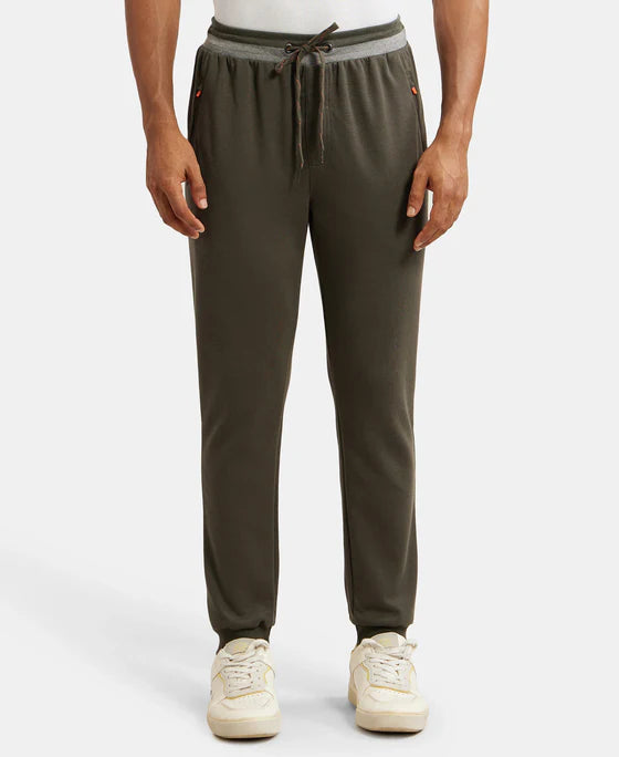 Super Combed Cotton Rich Pique Slim Fit Jogger with Zipper Pockets - Navy