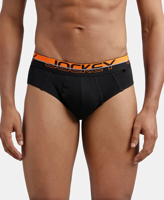 Super Combed Cotton Solid Brief with Ultrasoft Waistband - Black