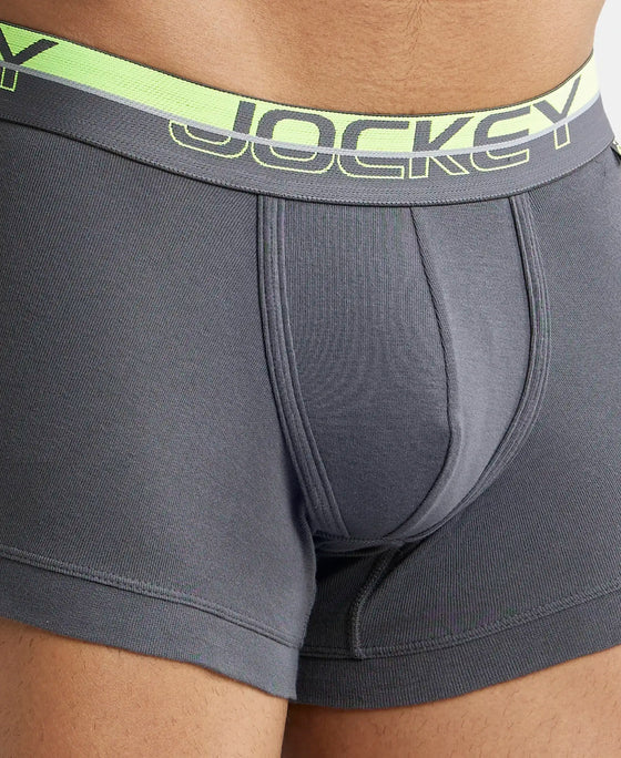 Super Combed Cotton Rib Solid Trunk with Ultrasoft  Waistband - Asphalt (Pack of 2)