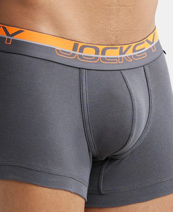 Super Combed Cotton Rib Solid Trunk with Ultrasoft  Waistband - Asphalt (Pack of 2)