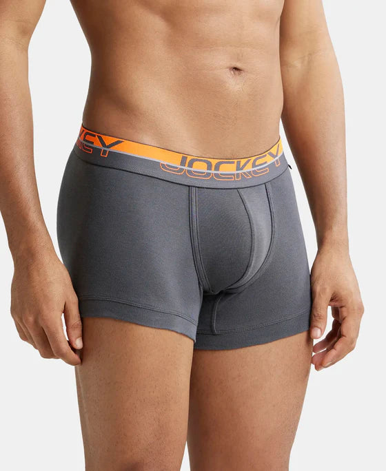 Super Combed Cotton Rib Solid Trunk with Ultrasoft  Waistband - Asphalt (Pack of 2)
