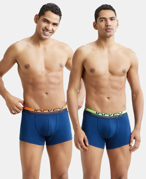 Super Combed Cotton Rib Solid Trunk with Ultrasoft  Waistband - Asphalt (Pack of 2)