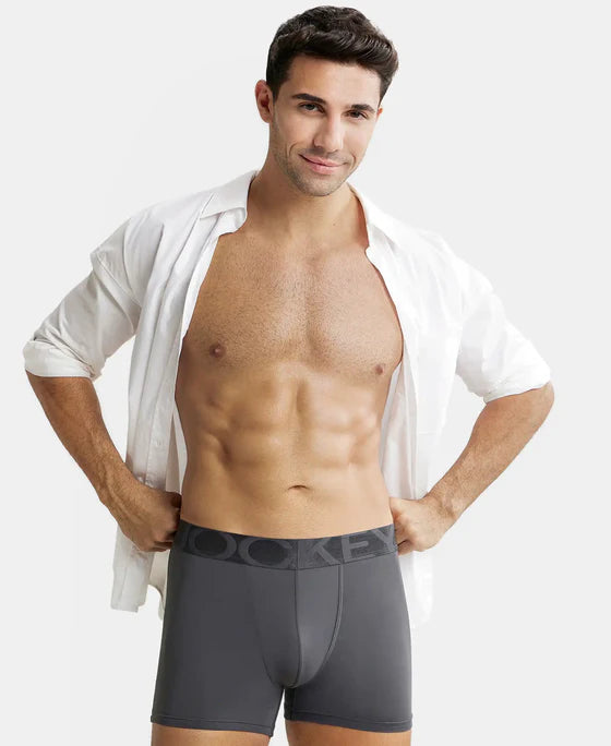 Tactel Microfiber Elastane Stretch Solid Trunk with Moisture Move Properties-Ebony