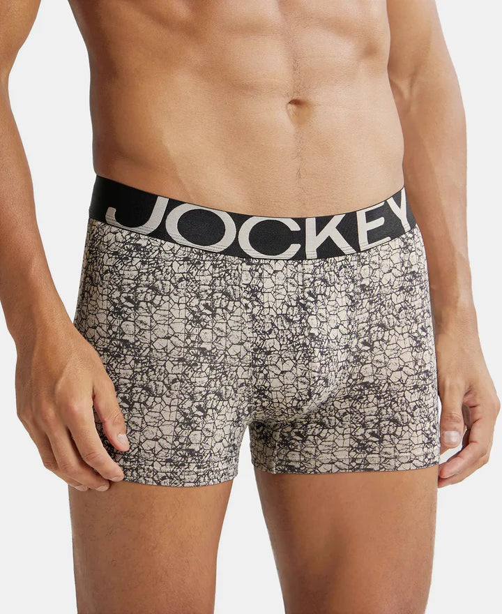 Tactel Microfiber Elastane Stretch Printed Trunk with Moisture Move Properties - String Base Printed