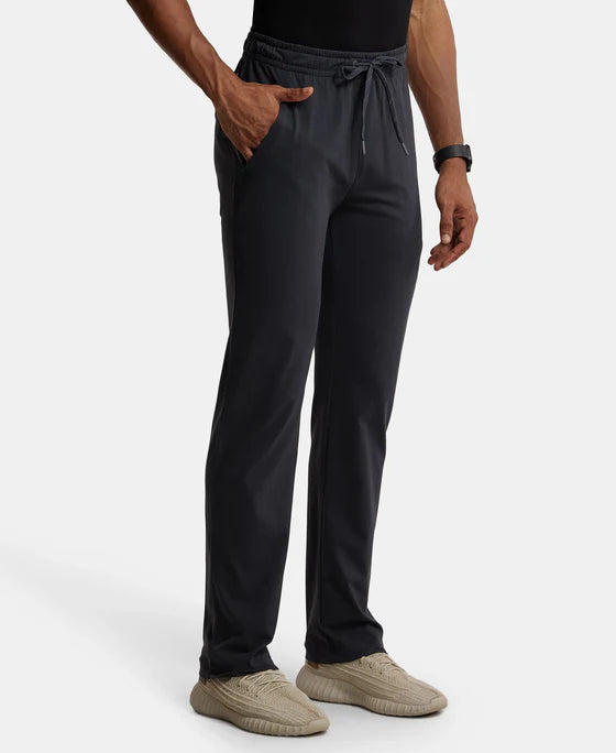 Super Combed Cotton Rich Trackpant with Pockets and StayFresh Treatment - Forest Dark Grey Melange