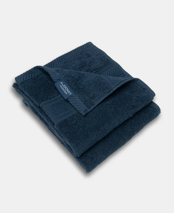 Cotton Terry Ultrasoft and Durable Solid Hand Towel - Navy (Pack of 2)