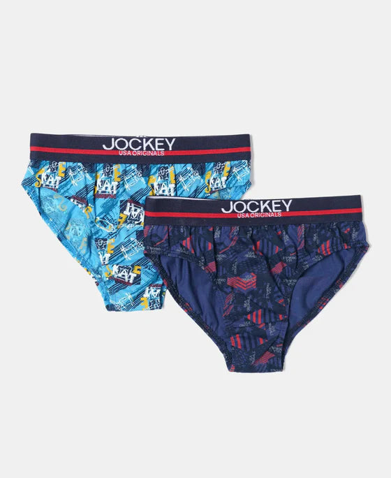 Super Combed Cotton Printed Brief with Ultrasoft Waistband - Assorted Prints (Pack of 2)