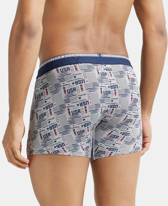 Super Combed Cotton Elastane Stretch Printed Trunk with Ultrasoft Waistband - Assorted (Pack of 2)