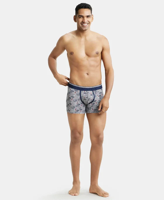 Super Combed Cotton Elastane Stretch Printed Trunk with Ultrasoft Waistband - Assorted (Pack of 2)