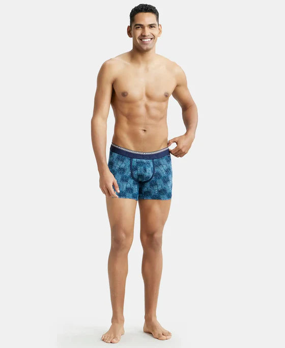 Super Combed Cotton Elastane Stretch Printed Trunk with Ultrasoft Waistband - Assorted (Pack of 2)